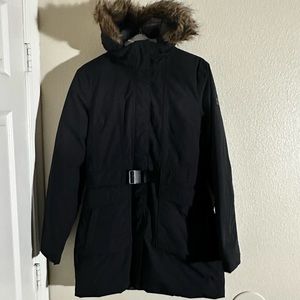 Womens The North Face Dunagiri Down Parka Heavyweight Jacket Fur Black MEDIUM